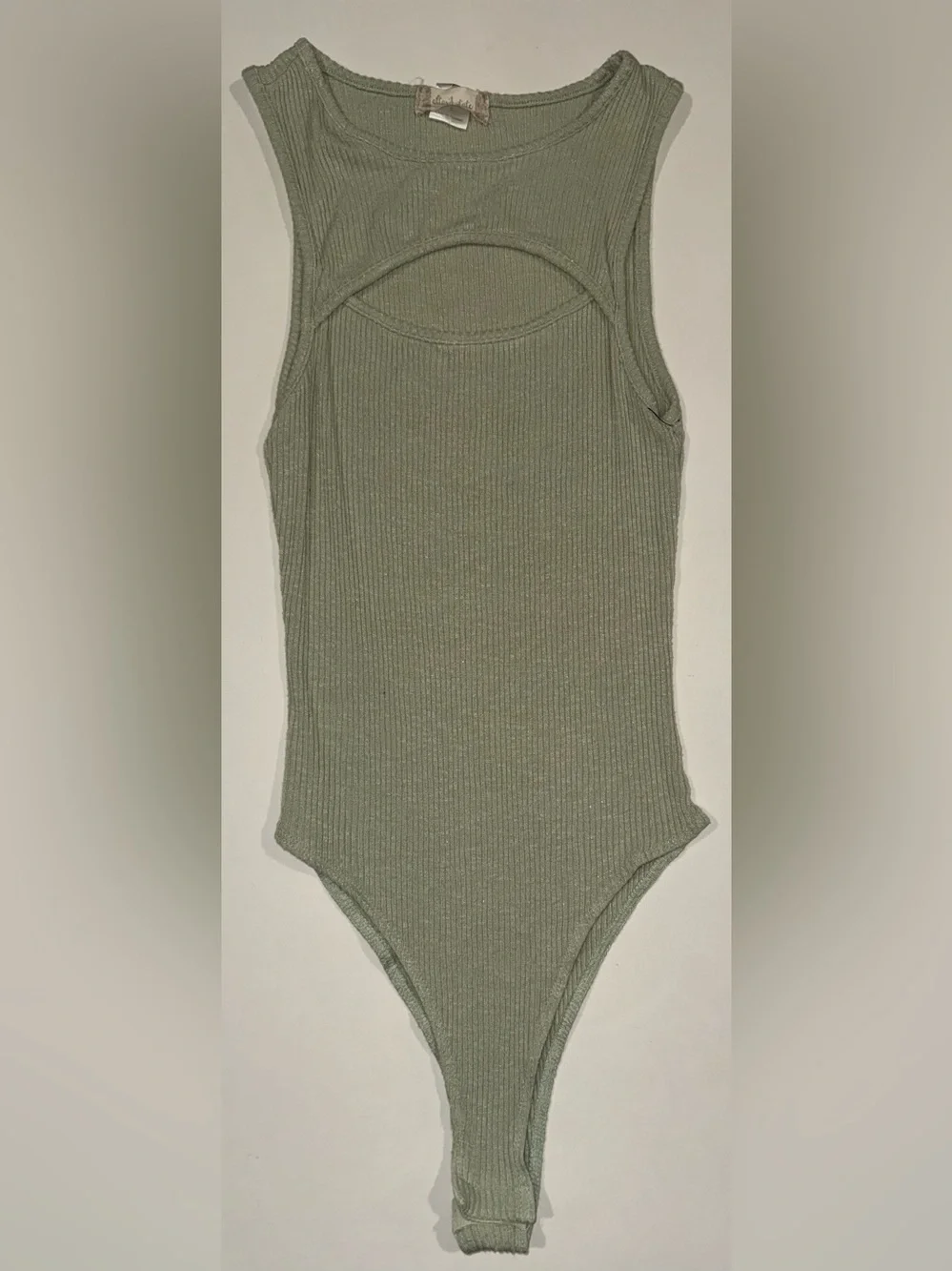 Altar'd State Sage Green Ribbed Cutout Kids One-Piece